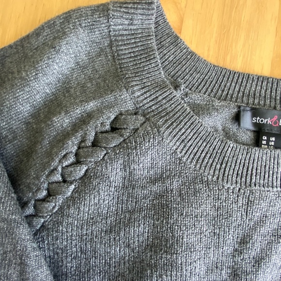 Stork & Babe Gray Knit Sweater - Picture 3 of 6